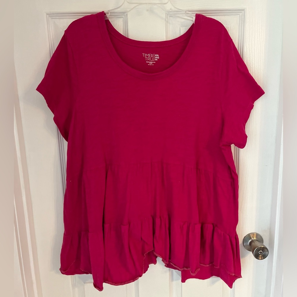 Time and Tru Plus Tiered Top